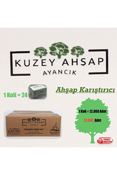 Kuzey Ahşap Ayancık KUZEY AHŞAP TAHTA ÇAY KAHVE KARIŞTIRICI 24X 500 ADET