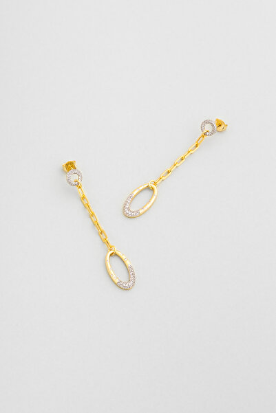 So CHIC... Hera 18 Ayar Sarı Altın Kaplama Sallantılı Gümüş Küpe