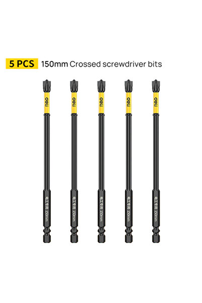 Choice3 Deli 5pcs 150mm Non-slip Cross Screwdriver Set Magnetic Batch Head Ma...