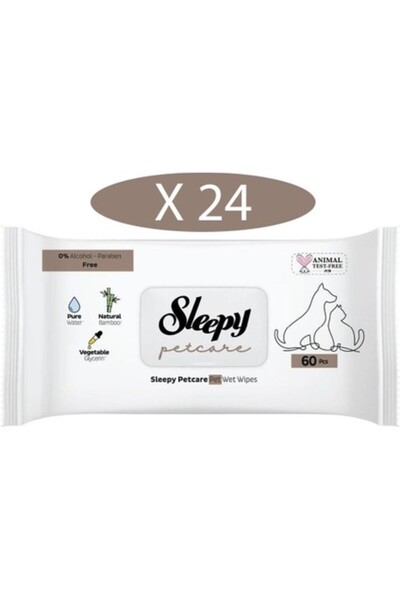 Sleepy Petcare Pet Wet Towel 60 Pieces X 24 Pieces (1440 Sheets) Ck553201 Cmm...