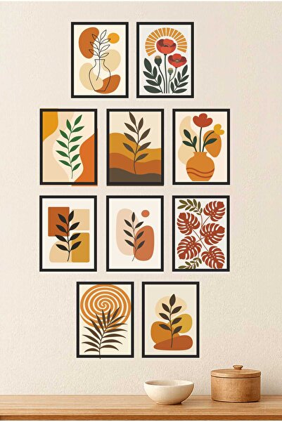 UNT Modern Botanical 10-Piece Painting Set with Frame Appearance |   Stylish ...