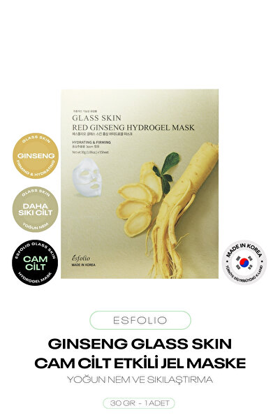Esfolio Kırmızı Ginseng İçeren Cam Cilt Maskesi Glass Skin Rice Hydrogel Mask
