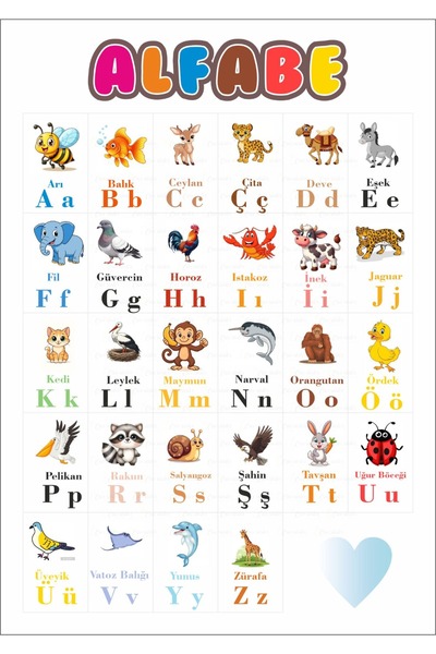 Hsn Alphabet Banner Classroom Alphabet Abc Learning with Animals 30X42 cm Pvc...
