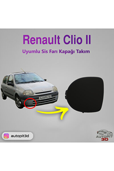 AutoPit 3D Renault Clio 2 Uyumlu Sis Farı Kapağı Takım (1998-2001)