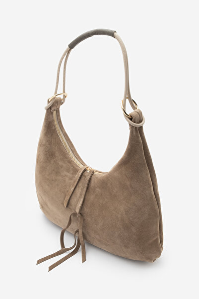 Marjin Geantă de umăr pentru femei din piele naturală cu fermoar și buzunar i...