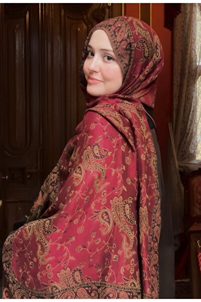 Shiraa Red Rose Premium Kaşmir Şal