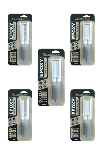Globmann Epoksi Çelik Yapıştırıcı Şırınga 25ml - 5'li