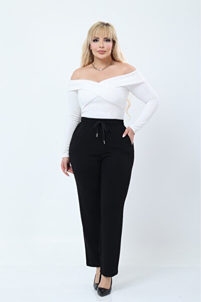 Era Lisa Pantaloni tricotați cu talie înaltă, croială confortabilă, cu detali...