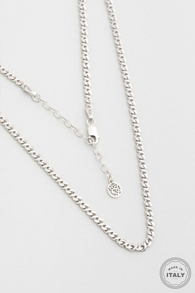 So CHIC... Helena İtalyan 18 Ayar Beyaz Altın Kaplama 45 Cm Gümüş Kolye