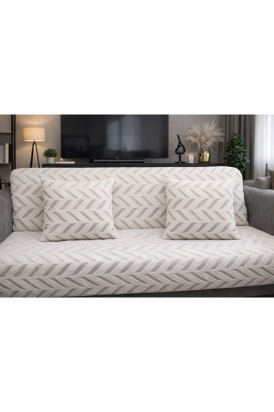 ÖZDAĞ HOME CONCEPT Welsoft Sofa Cover 175X210 cm + 2-Pack Welsoft Throw Pillo...