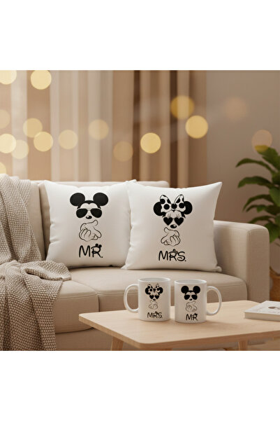 PRİNTOPİA DESİGN Mr & Mrs Special Gift Set for Couples – 2-Piece Satin Pillow...