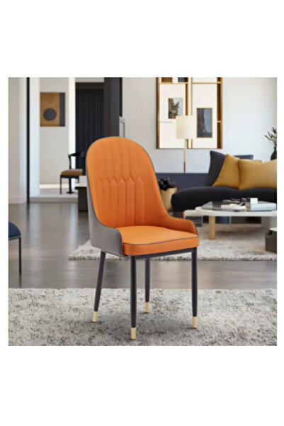 LAOBAN Modern PU Leather Dining Chair, High Back with Soft Seat, Metal Side L...