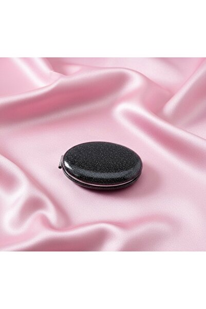 EFSU BİJUTERİ Simli Oval Çift Taraflı Cep Aynası, Makyaj Aynası