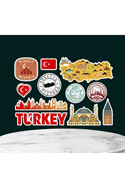 Limitless Design Turkey & Istanbul Themed Sticker Set – Turkish Flag, Map, Ha...
