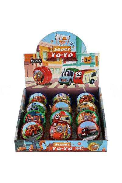 TOY LAND مجموعة يويو للأطفال مكونة من 6 قطع - مركبات كرتونية - ألوان متنوعة.