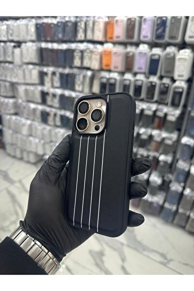 Bilişim Aksesuar iPhone 16 Pro Uyumlu Premium Deri Dokulu Kılıf- Beyaz