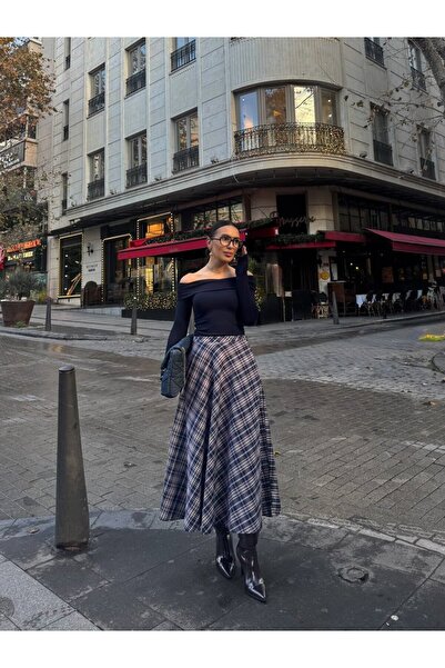 SLAW REZZ Women's Plaid Pattern Skirt High Waist Plaid Long Skirt Plaid Skirt...