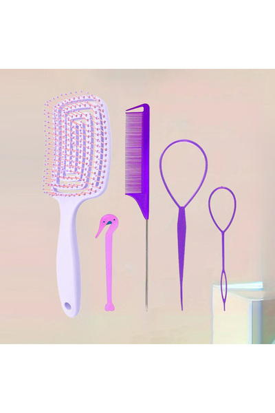 Choice مجموعة أدوات تصفيف الشعر باللون البنفسجي، 5 قطع (4/5 قطع/مجموعة)، قطعت...