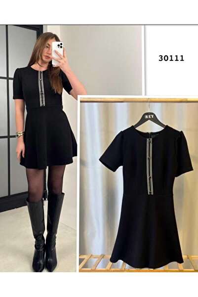 KAREN Düğme Detaylı Mini Elbise