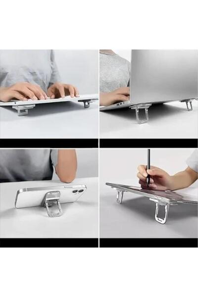 Nirnisa 1 Çift Mini Laptop Standı 2 Kademe Yükseklik Ayarlı Tablet Macbook Telefon Tutucu Yükseltici Ayak