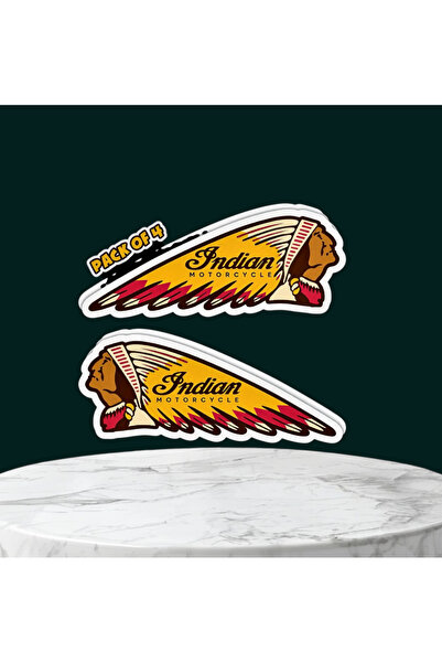 Limitless Design مجموعة ملصقات دراجات نارية هندية (4 قطع) - 20×20 سم |   ملصق...
