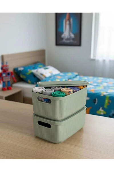 Milena Life 2.4 Lt Multi-Purpose Storage Box with Lid – 2 Plastic Organizers