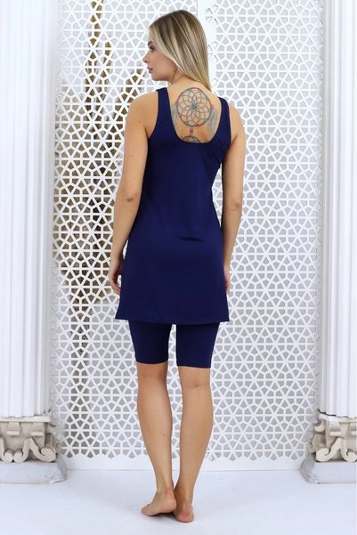 aydenahome Women's Swimsuit with Tights and Dress, Built-In Chest Pad Sewn into the Underwear, Available in Micro Lycra Stretchy Swimsuit Fabric