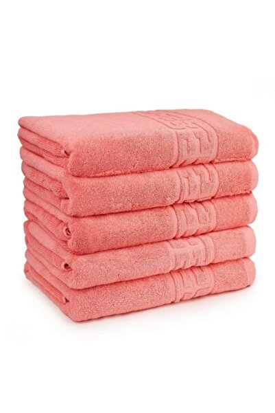 Plush Set of 5 Coral Towels 50x90cm 100% Cotton 550gr