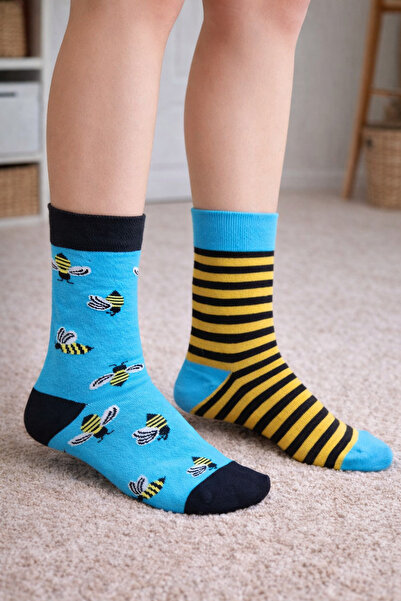 uğurlu dükkan Yellow Black Background Bee Socks 36 44