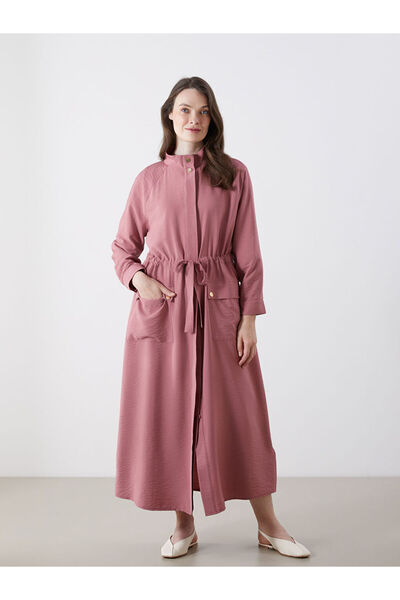 LC Waikiki НОВИЙ СЕЗОН Рожева абая з високим коміром та зібраними візерунками...