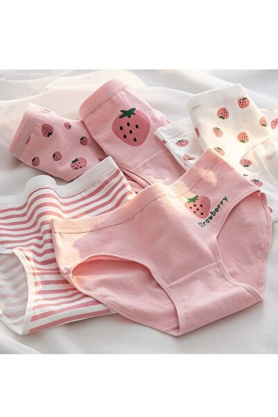 Generic 5 Pack Mid Waist Briefs Cute Style Cotton Underwear