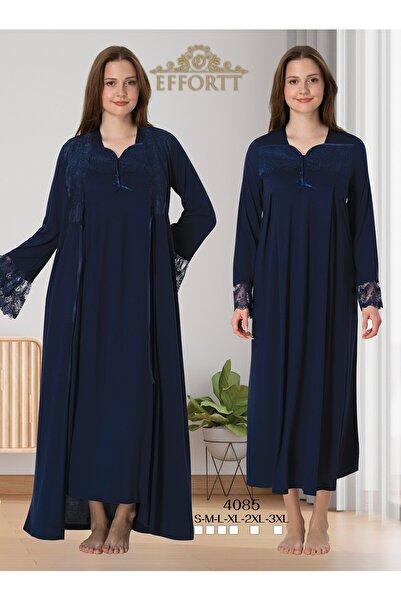 EM&FA TEKSTİL Pregnant Maternity Nightgown Set with Robe