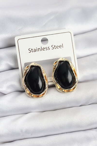 Epilons Black Drop Model Brass Vintage Women's Earrings - Tj-Bkp11612 Zenvia-...