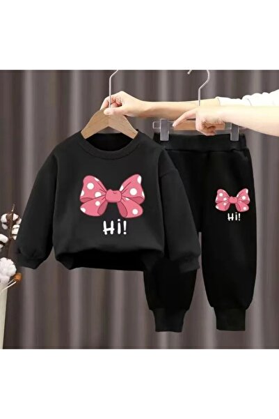 SVART WEAR Σετ φόρμας με στάμπα κορδέλας και λαιμόκοψη ποδηλάτου, συνδυασμός ...