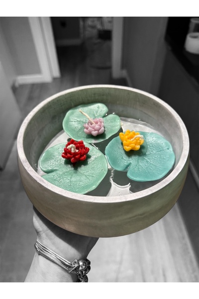 SCA CANDLE Water Floating Lotus Flower Candle Bowl