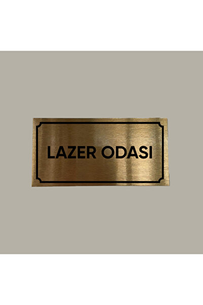 CRF Gold Aluminyum Kapı İsimliği Lazer Odası Yazılı Arkası Yapışkanlı 10X20 CM