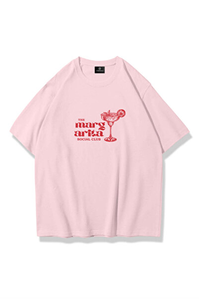 Trendiz Kadın Margarita Social Club Tshirt Pembe