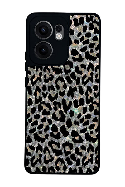 OPPO Reno 13F Uyumlu Hologram Leopar Tasarımlı Glossy Premium Kılıf