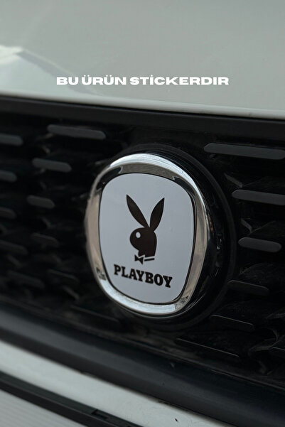 Banxtre Front Rear Playboy Black White Logo Sticker for Fiat Egea