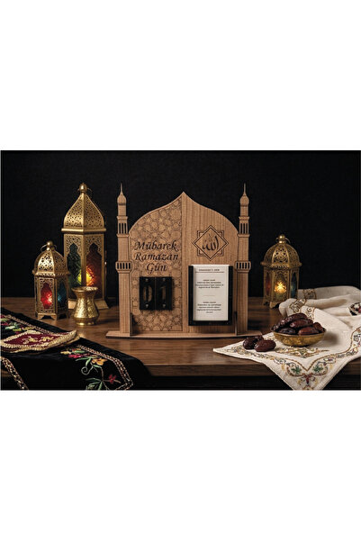 allywood Dualı ve Hadisli Ahşap Ramazan Geri Sayım Takvimi