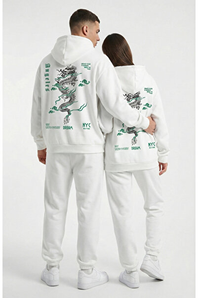 NEVERMIND Unisex Oversized Hoodie Detailed Graphic Figure Printed