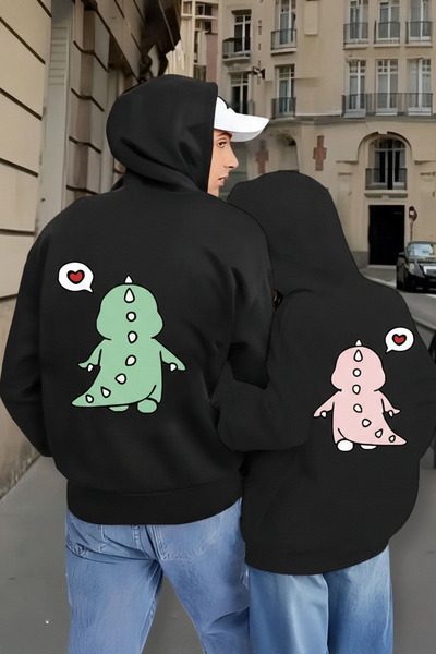 EFFRENATU Dear Couple Combinations Design 2-Piece Product Hooded Sweatshirt