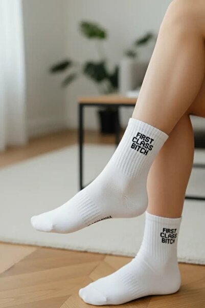 CANMODA Първокласни бели забавни унисекс памучни колежански чорапи (подходящи...
