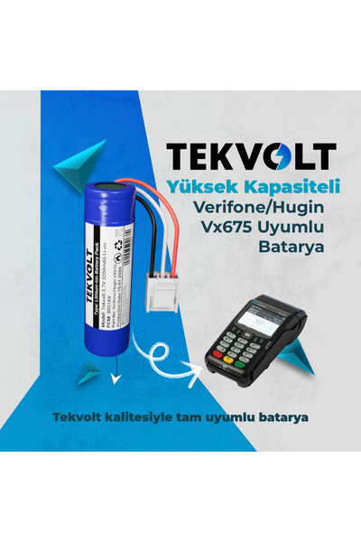 Tekvolt Enerji Verifone/Hugin Vx 675 Yazarkasa - POS Uyumlu 3.7V 3200mAh Li-i...