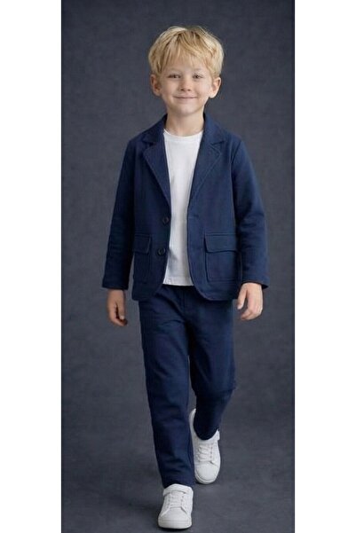 babymoon kids Boys' Cotton Linen Fabric Pants Jacket 2-Piece Set Holiday Spec...