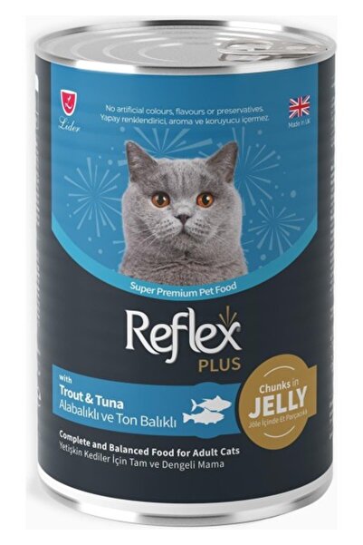 Reflex Plus Jöle Içinde Et Parçacıklı Alabalıklı ve Ton Balıklı Yetişkin Kedi...