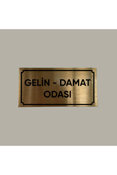 CRF Gold Aluminyum Kapı İsimliği Gelin Damat Odası Yazılı Arkası Yapışkanlı 1...