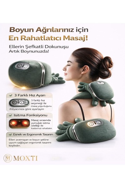 Moxti Şarjlı Gerçek El Hisli | Boyun ve Omuzlar & Servikal Masaj Aleti Masaj ...