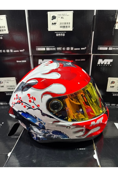 MT Helmets Targo S yamanaka parlak kask (şeffaf vizörlü biçimde) gönderilecektir