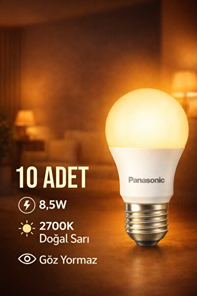 PANASONIC 8.5W E27 LED Ampul 2700K Doğal Sarı 806 Lümen
